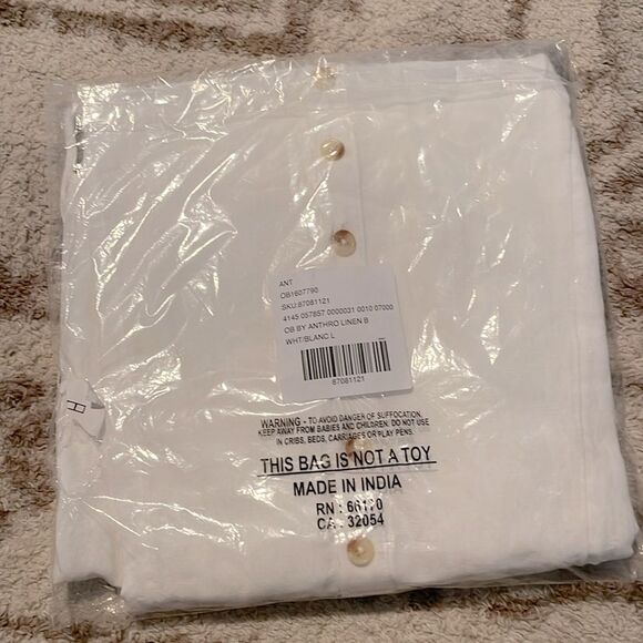 NWT By Anthropologie Sleeveless Button-Front Midi Dress Size Large White Long - Picture 4 of 5